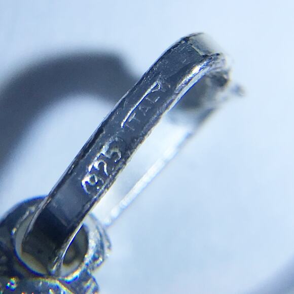 Vintage Italy 925 Sterling Silver Cross Necklace Pendant Pebbled Textured Star - Picture 2 of 9